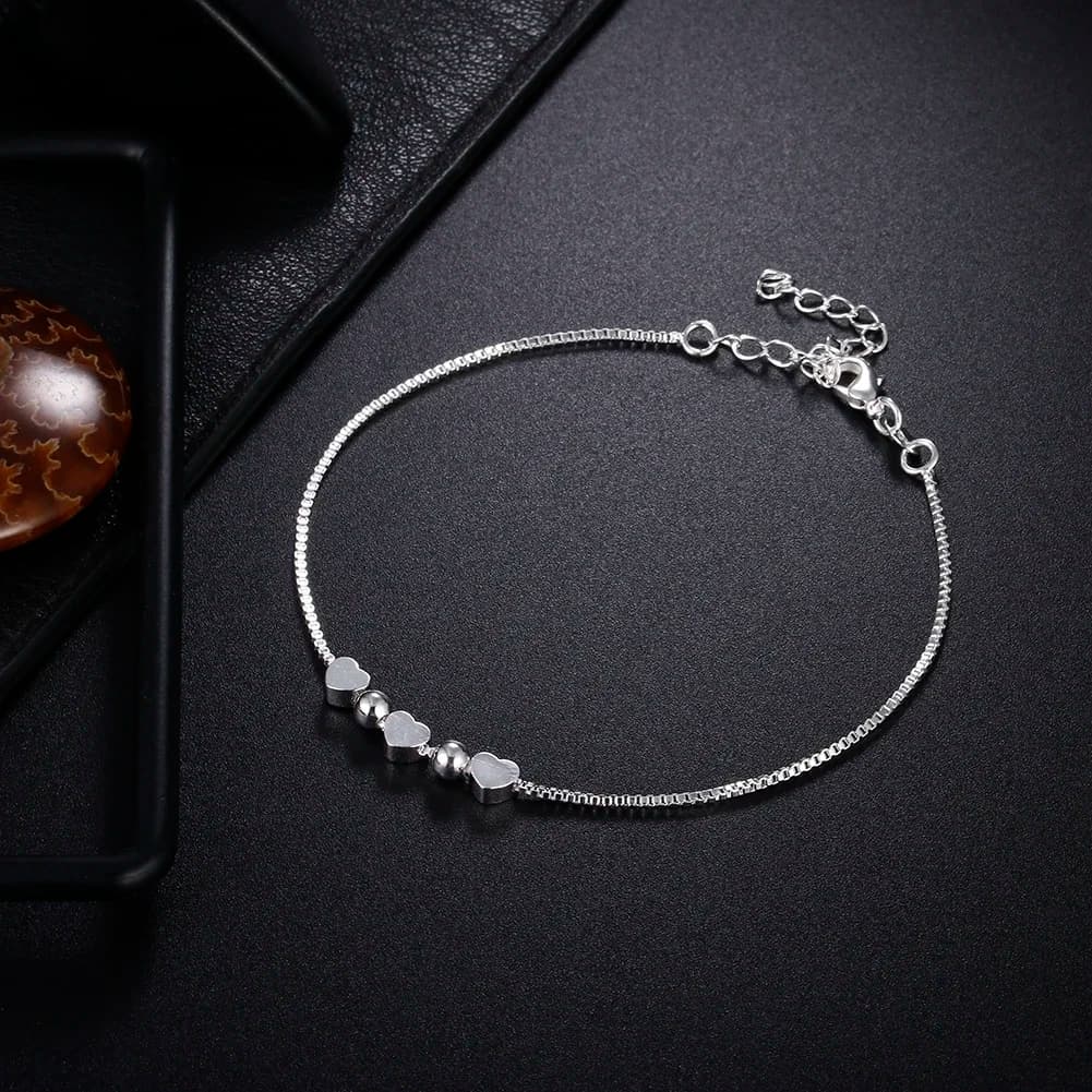 Braccialetti con catena a cuore romantici in argento sterling 925 per donna, accessori moda per feste e matrimoni, gioielli, regali di Natale