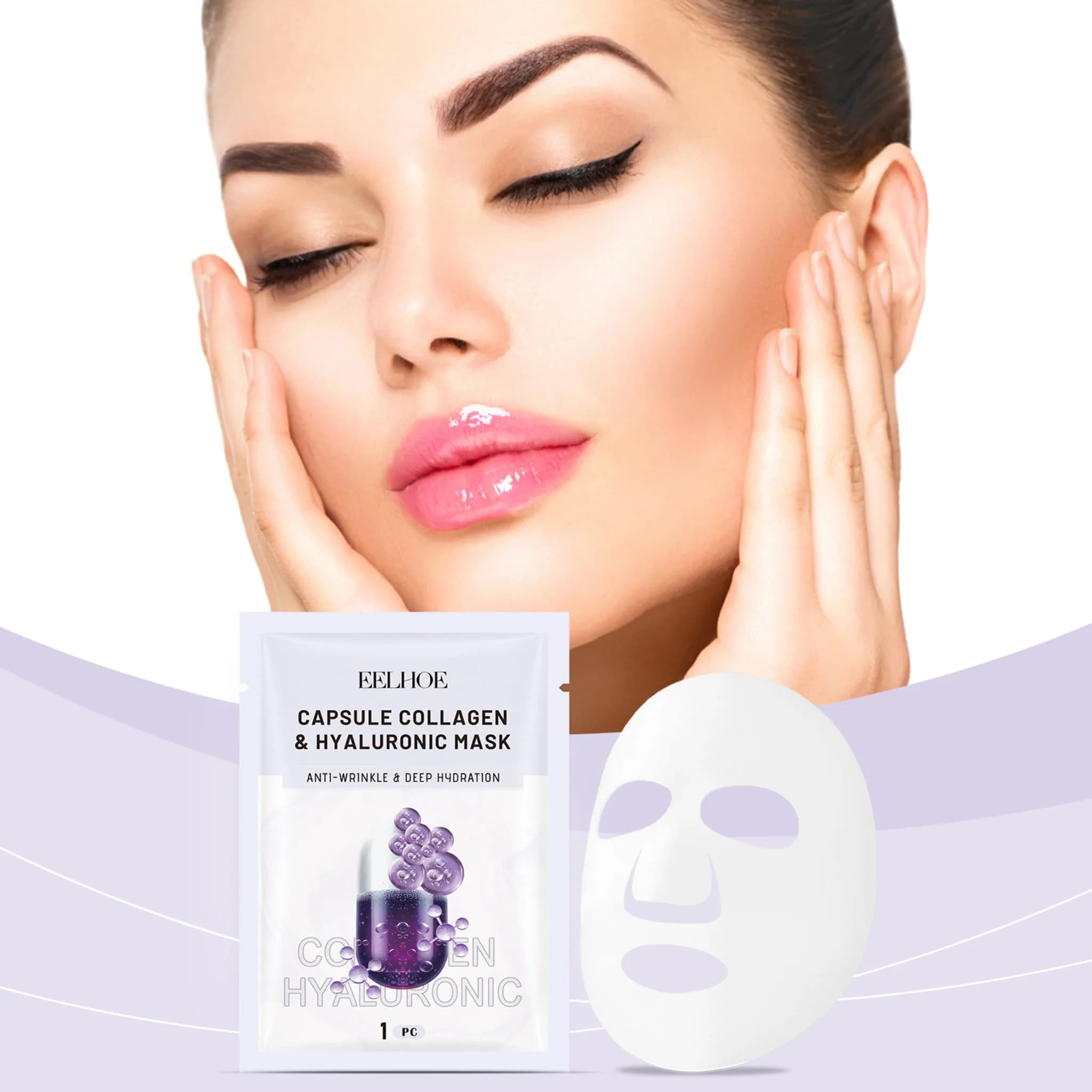 Maschera al Collagene (in bustina) Idratante e Rassodante per il Viso, Essenza per la Cura della Pelle