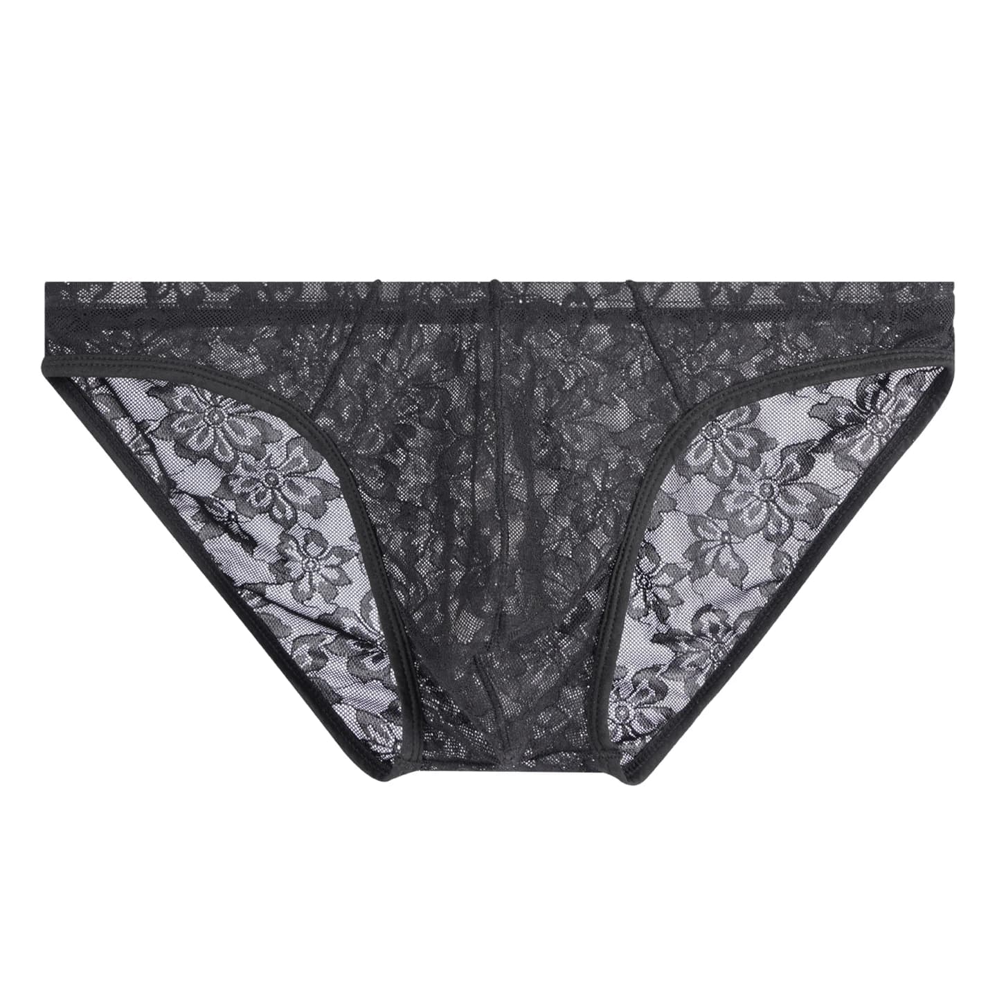 Men Lace Briefs Sexy Hollow Out Triangle Underwear Transparent Mesh Panties Lightweight Breathable Stretch Lingerie for Couples