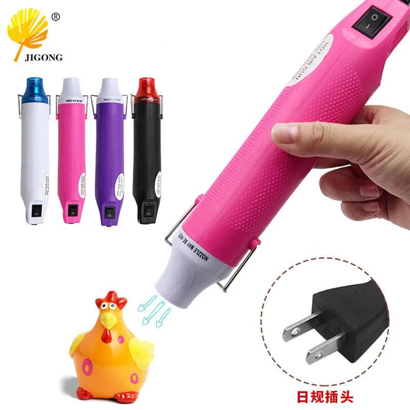 Commercio all'ingrosso 110 V calibro giapponese pistola ad aria calda timbro di gomma fai da te polvere convessa sollievo polvere termoretraibile foglio fatto a mano morbido potte