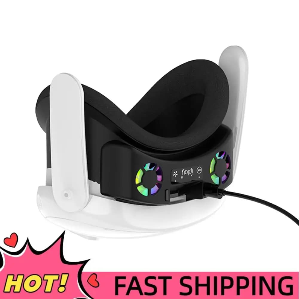 Face mask with cooling fan, rechargeable radiator and anti-loss nasal bearing for Meta Quest 3