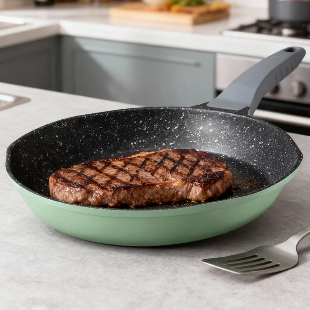 COOKER KING Medical Stone pan Non-stick pan for low oil smoke Applicable for gas stove Steak pan
