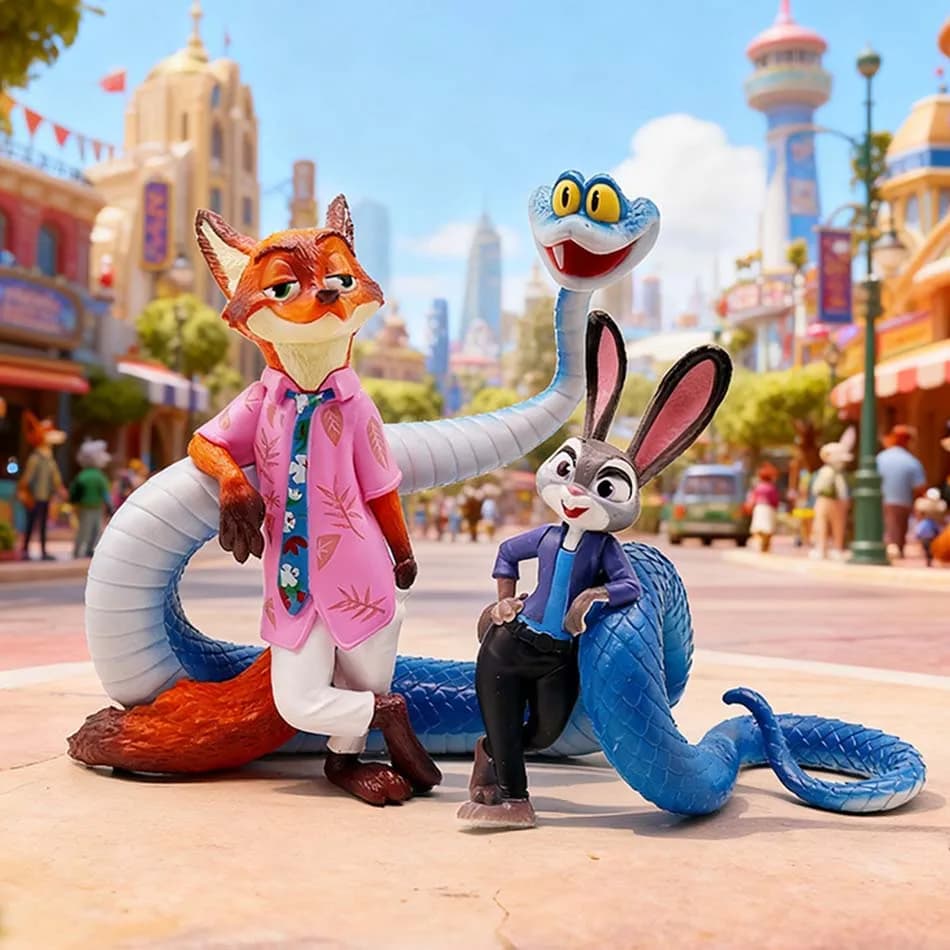 Set di Action Figure Zootopia 2 Pezzi, Modellini Collezionabili di Judy Hopps e Nick Wilde per Fan