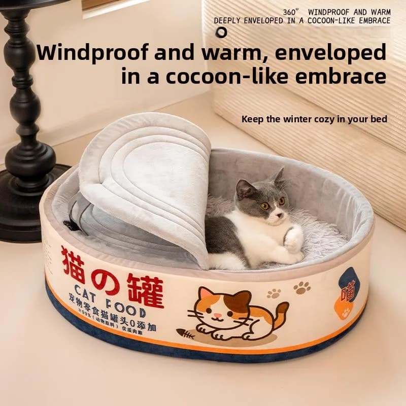 Cuccia Invernale Calda e Chiusa a Forma di Tenda Mongola, a Barile per Noodles Istantanei, per Cani e Gatti, da Esterno o Interno