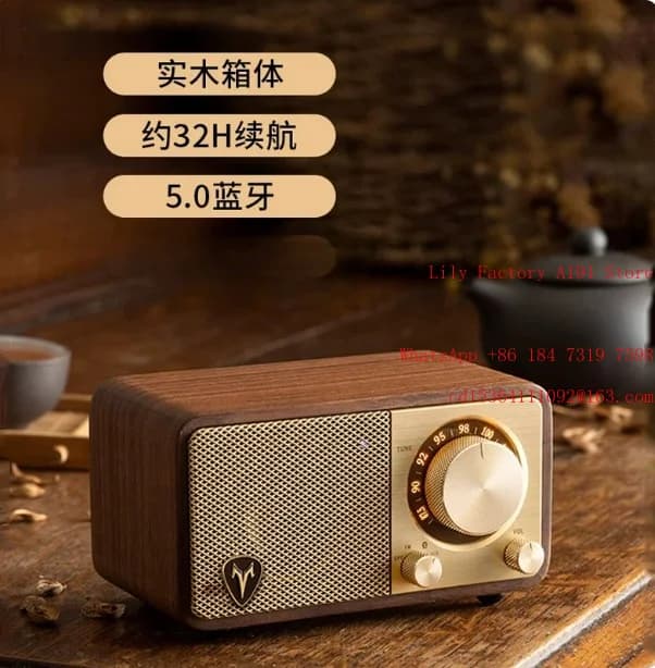 SANGEAN Mozart Mini Bluetooth portable speaker with fm radio ，FM tuner with Vernier Tuning，Dual system 1