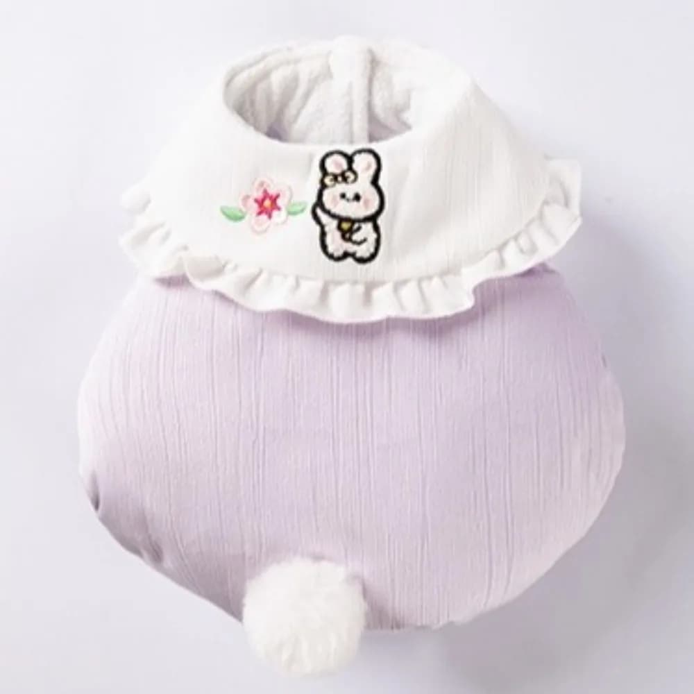 Gilet per cani con motivo a coniglio, giacca invernale in piumino a forma di coda di coniglio con pallina in peluche, abbigliamento per cani a due zampe autunno inverno