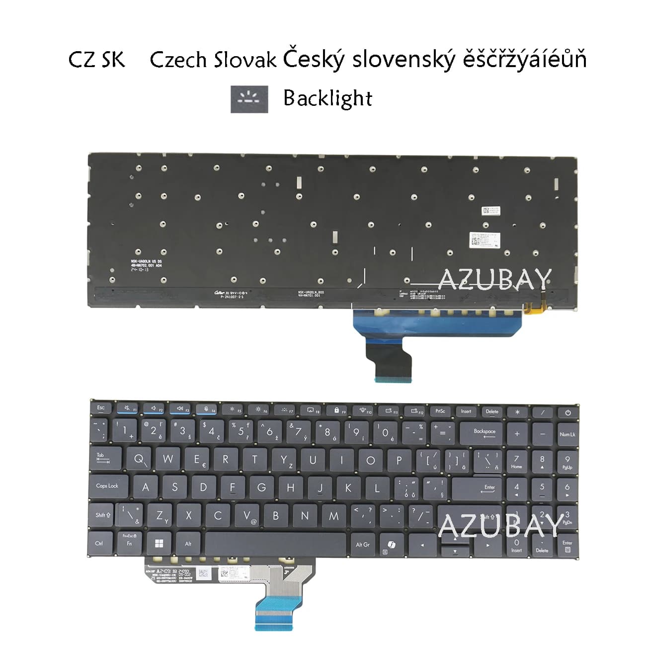 Czech Slovak Laptop Keyboard For Asus NSK-UAQ1BU 13 9Z.NN7BU.113 0KNX0-562CCS00 0KN1-JZ3E213, ExpertBook B1503 BM1503 Black