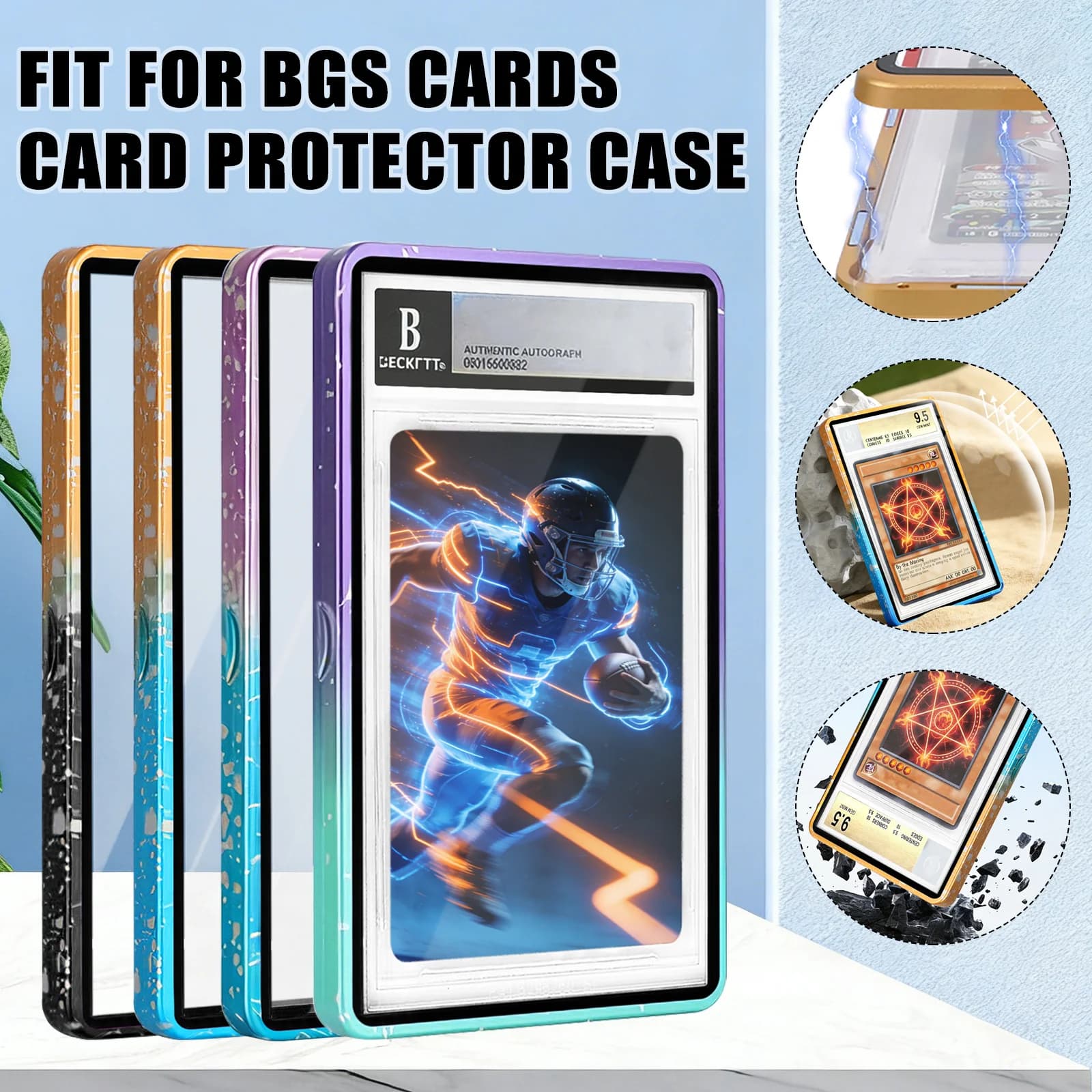 UV-resistant metal case for BGS graduated cards - Aluminium magnetic case for Beckett cards