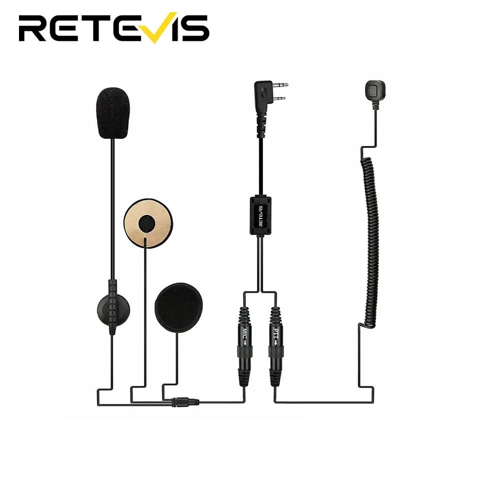 Casco moto Auricolare 2Pin Finger PTT Doppi altoparlanti Walkie Talkie Auricolare per Baofeng UV-5R per Quansheng UV K5 UV K6 UVK58