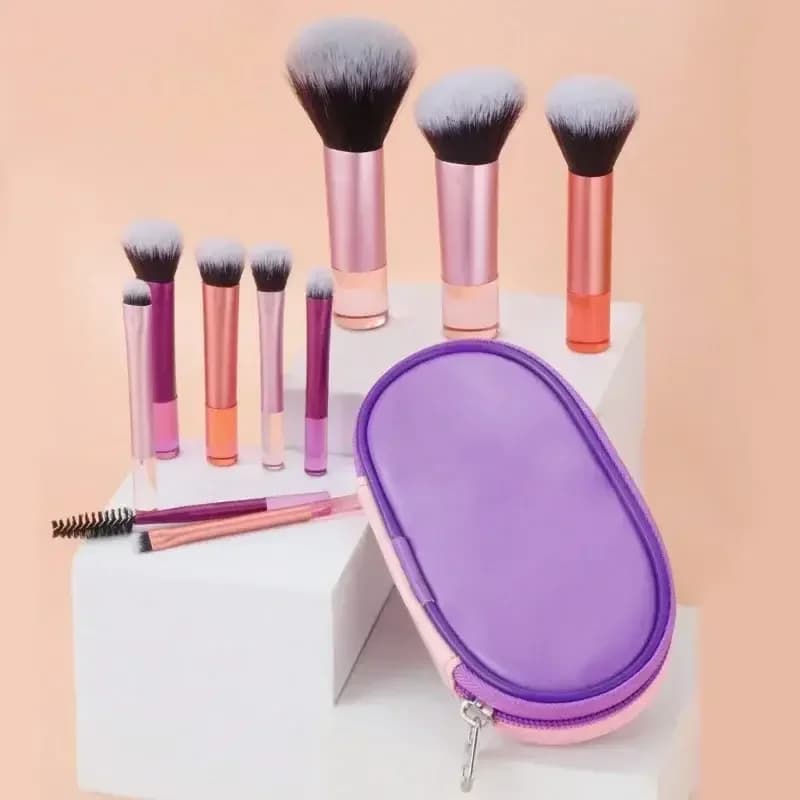 Set di Pennelli da Trucco Professionali Morbidi e Soffici per Fondotinta, Cipria, Ombretto e Sfumatura Kabuki