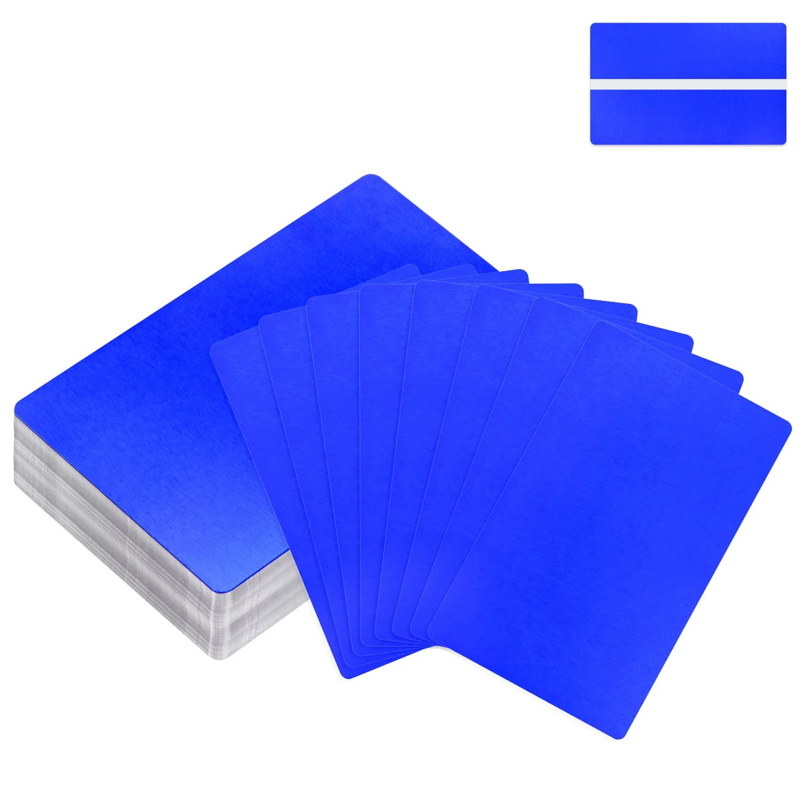 100 Pieces Metal Visitor Cards for CNC Engraving, Empty Aluminum Sheets for Laser Engraving, Customizable/Faith-Te Register for Customers/Identifying Ties