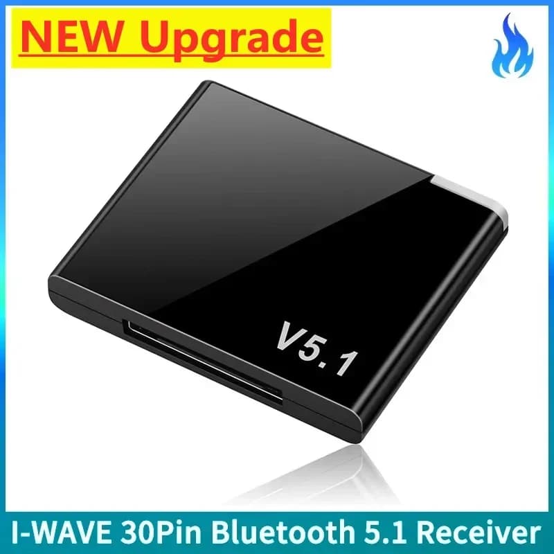I-WAVE 30 Pin Bluetooth 5.1 Audio A2DP Music Mini Wireless Adapter for iPhone iPod 30 Pin Jack Analog Speaker
