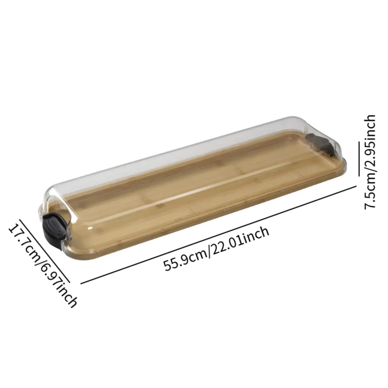 Charcuterie Board Portable Serving Board Rectangular Multipurpose with Clear Locking Lid for Vegetables Steak Meat Picnic Cheese