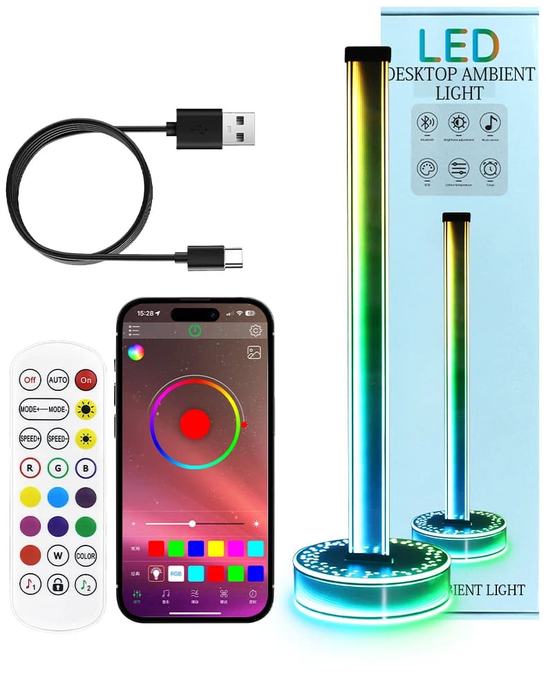 Lampada da Scrivania RGB con Sincronizzazione Musicale, Controllo App, 16 Milioni di Colori, Telecomando per Camera da Letto, Sala Giochi, Streaming Live