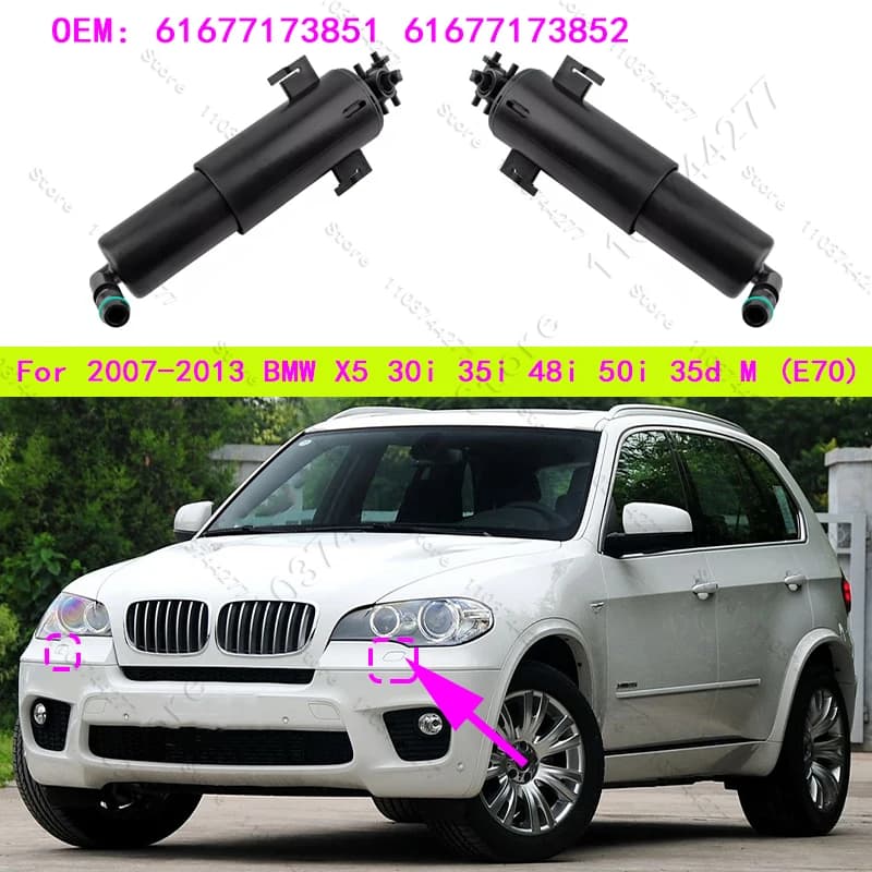 Per il periodo 2007-2013 BMW X5 30i 35i 48i 50i 35d M (E70) Ugello lavafari Spruzzatore a getto 61677173851 61677173852