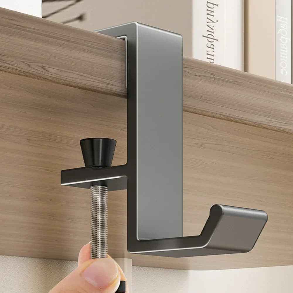yes1/2pc Adjustable Desk Edge Hook Gaming Headset Desk Hanger Backpack Storage Hanging Hook Holder Punch-free Home Universal Hoo