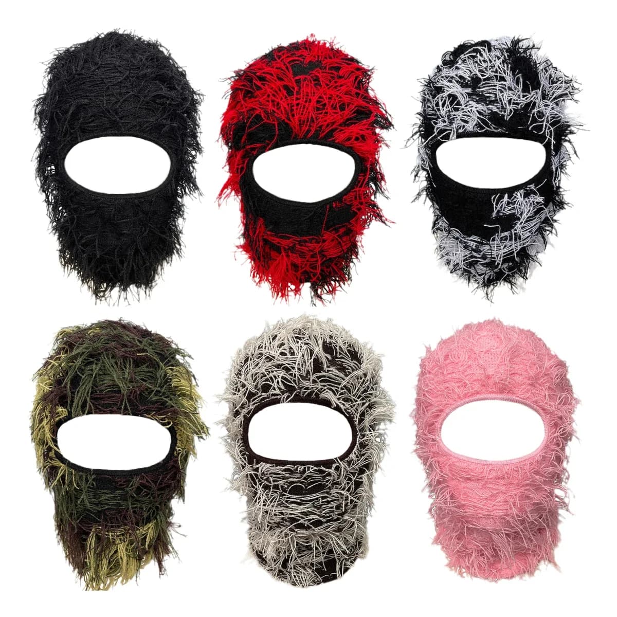 Passamontagna Maschera da sci integrale lavorata a maglia invecchiata per uomo Donna Berretti Cappelli Skullies Camouflage Inverno Caldo Cofano Cappelli antivento