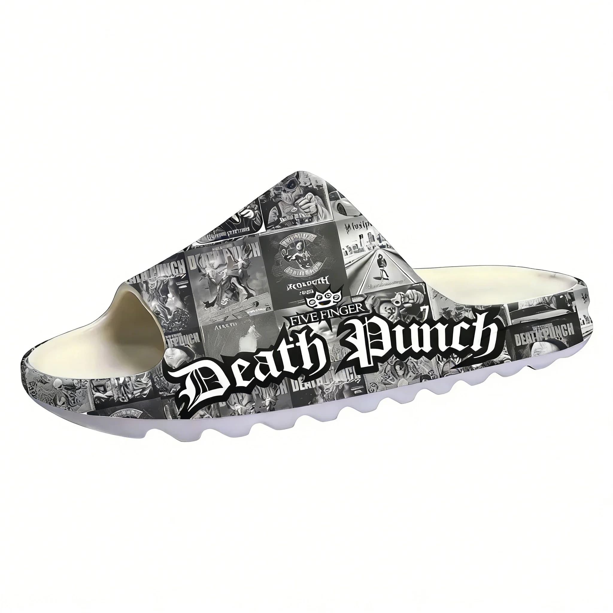 Five Finger Death Punch Soft Sole Sllipers Mens Womens Teenager Home Sandals Step on Customize Bathroom Beach Slides Shoes