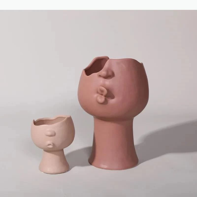 Vaso in ceramica umana Pout Figure Vaso per piante decorativo Decorazione da tavolo Disposizione di fiori Vasi Arredamento estetico della stanza