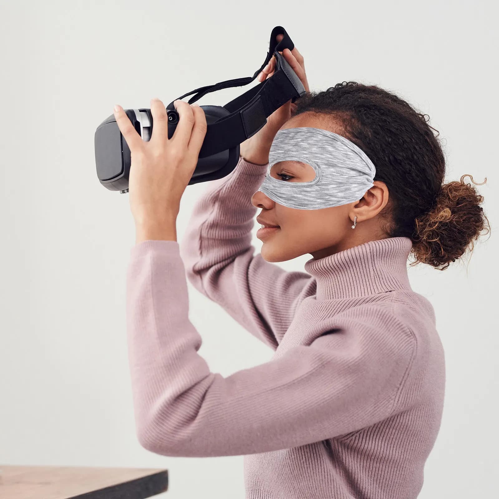 Vr Eye Mask Cover Breathable Sweat Band Elastic Design Vr Headset Eye Cover Padding Comfortable for Gaming Use