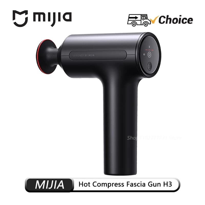 Original Mijia Hot Compress Fascia Gun H3 Portable Muscle Massage Gun 25kg Thrust Brushless Motor 4 Massage Heads to Relax NEW