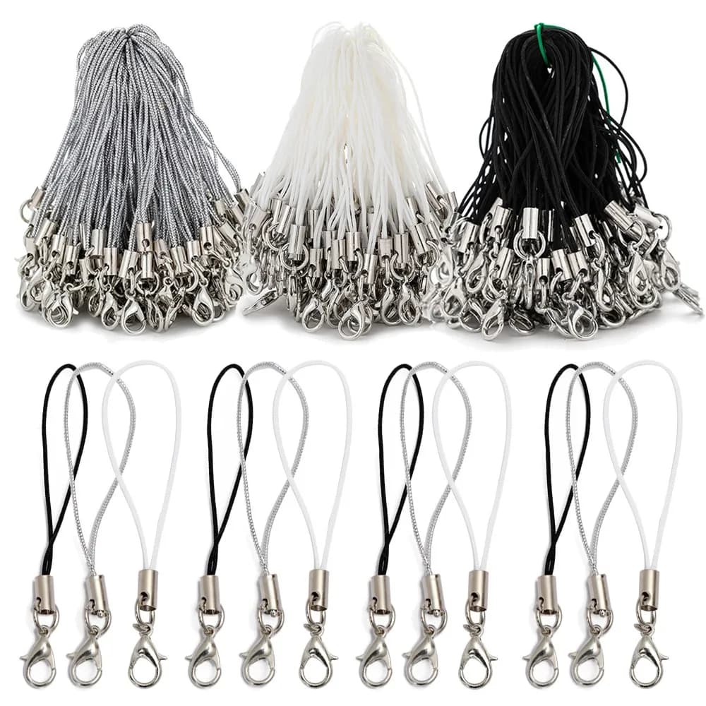 10/20/50 pezzi chiusura a moschettone cordino cordoncini mobili fascino portachiavi in nylon catena per portachiavi fai da te creazione di gioielli accessori