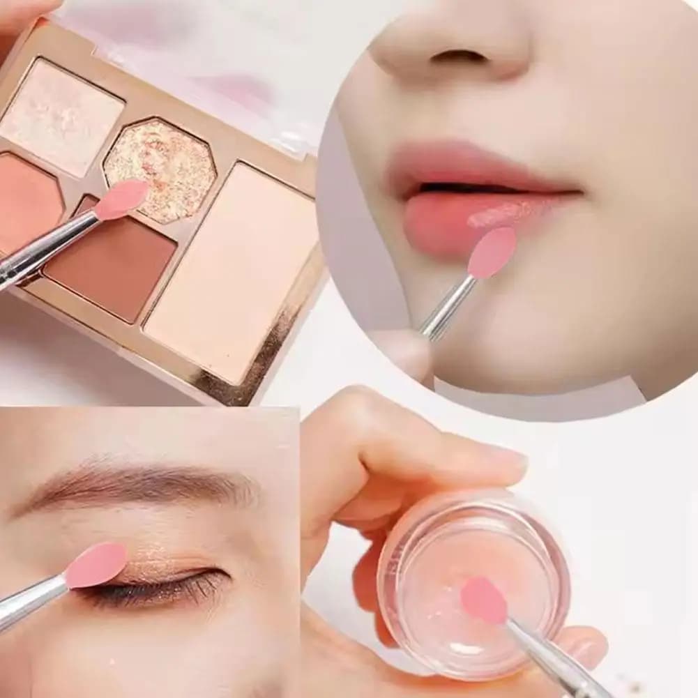 Silicone Lip Brush With Lid Mini Professional Portable Lip Mask Brush Lipstick Eyeshadow Brush Smudged Lipstick Brush