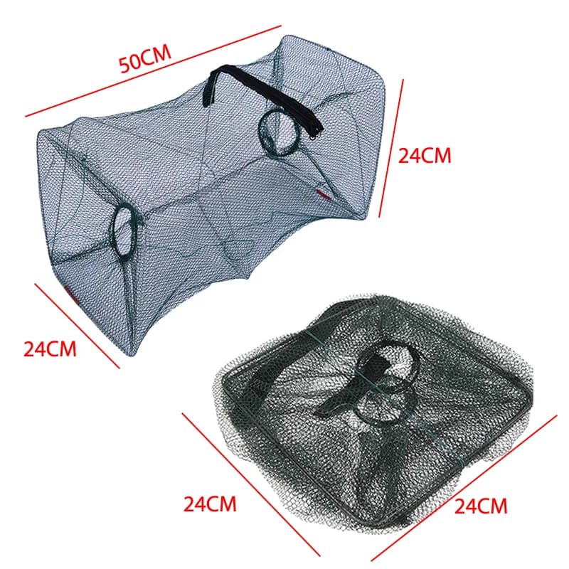 1 pz rete di nylon trappola fine per granchio gamberetti e gamberi attrezzatura da pesca per gli appassionati all'aperto pieghevole rete per pesci gabbia