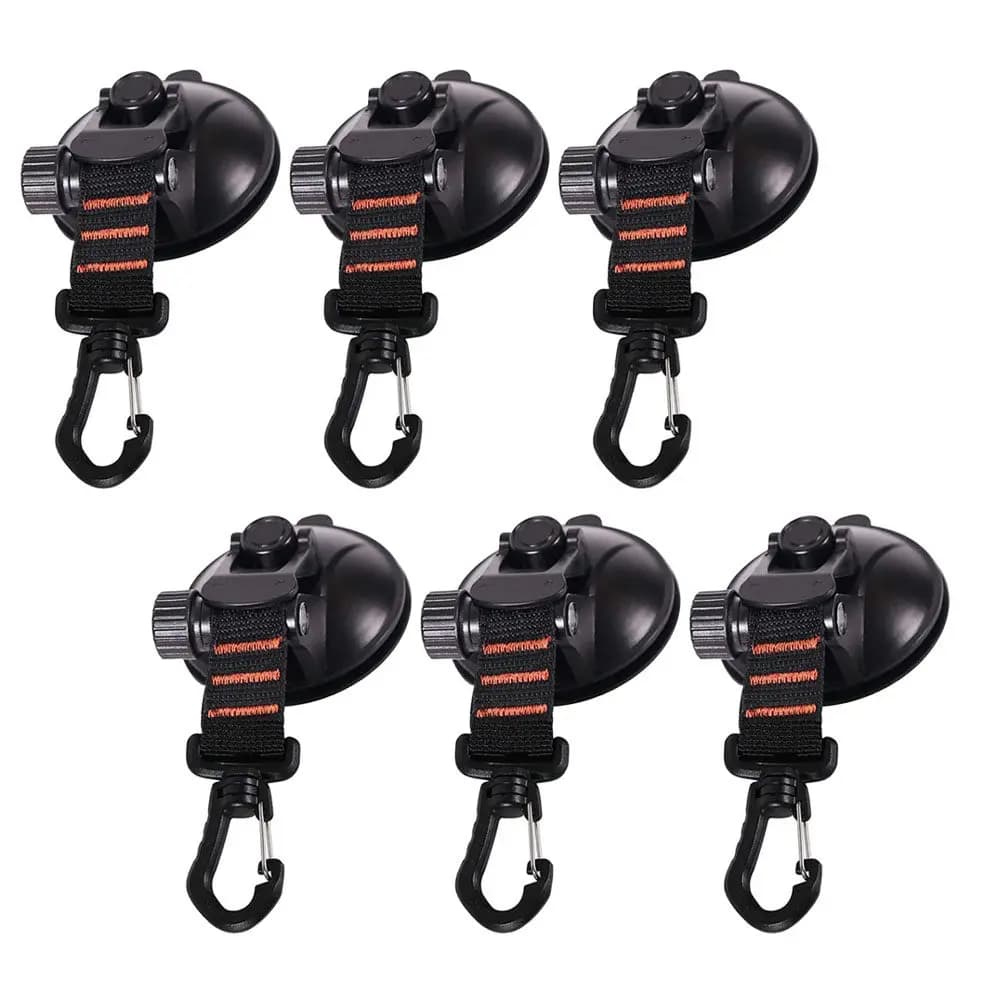 Set di 6 Ganci a Ventosa per Auto, Robusti e Multifunzionali, per Campeggio all'Aperto, Fissaggio Tende Impermeabili, Canoa