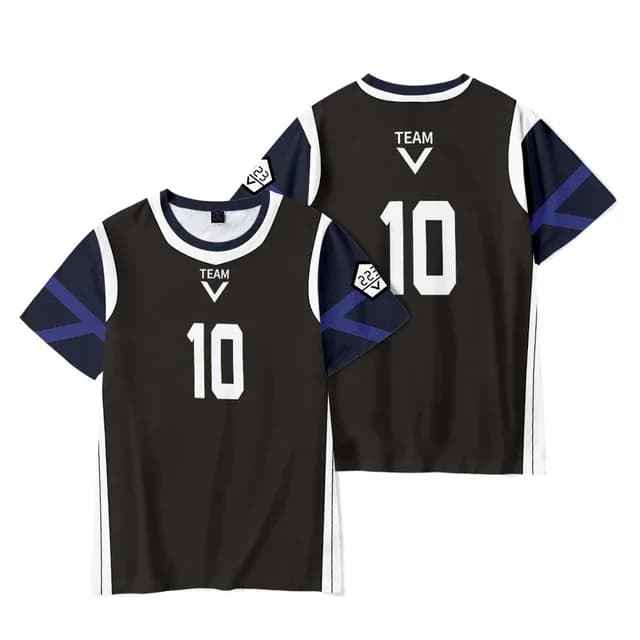 T-shirt da Calcio/Calcetto Casual Unisex Blue Lock Isagi Yoichi New Esperion Merch 2026 Estivo per Surf in Spiaggia