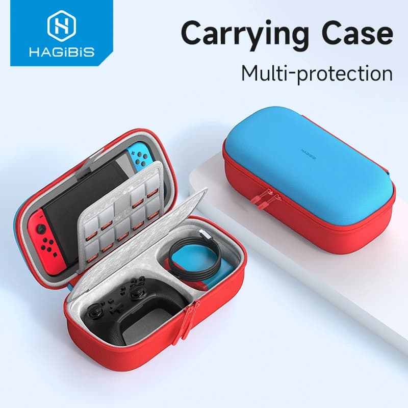 Custodia da trasporto Hagibis Switch per Nintendo Switch / OLED con cartucce da gioco Borsa da viaggio portatile per accessori Swtich