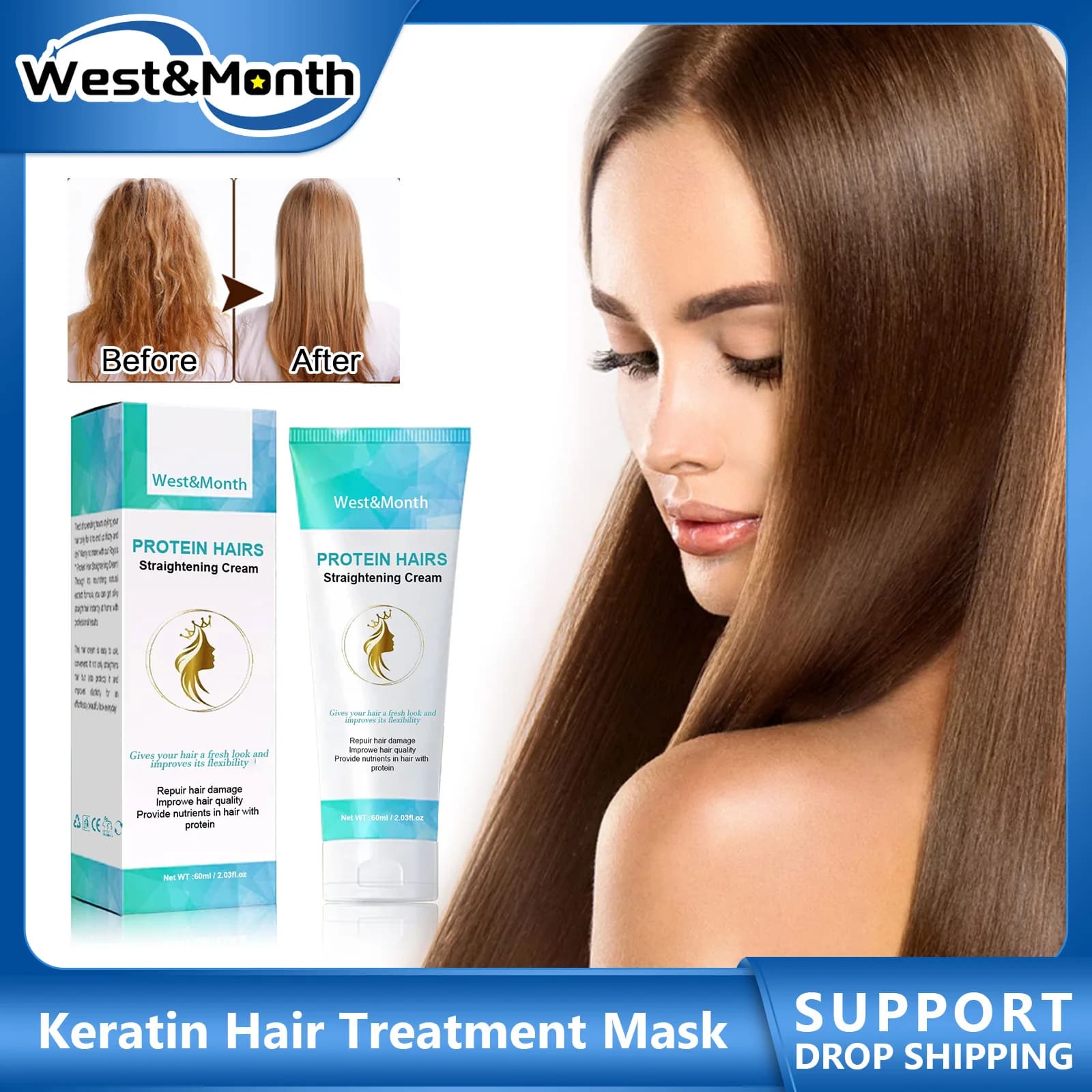 Smooth cream for keratin hair Repair dry and damaged cracks Levigating Soft treatment permanent Styling Nutrient cream for glossy hair
