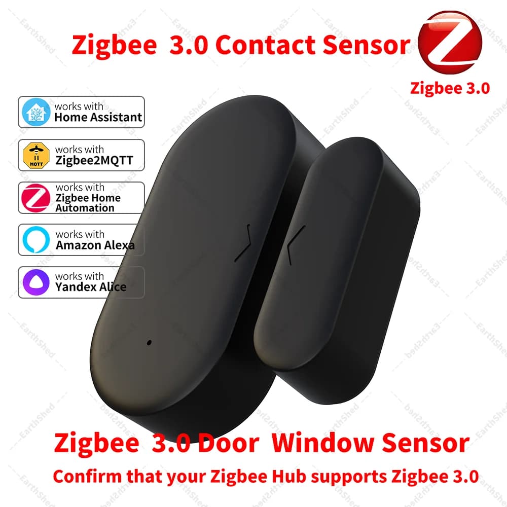 Sensore per porte e finestre Zigbee 3.0, sensore di contatto, richiede hub Zigbee, compatibile con Home Assistant, Yandex, Alexa, ZHA, Zigbee2MQTT