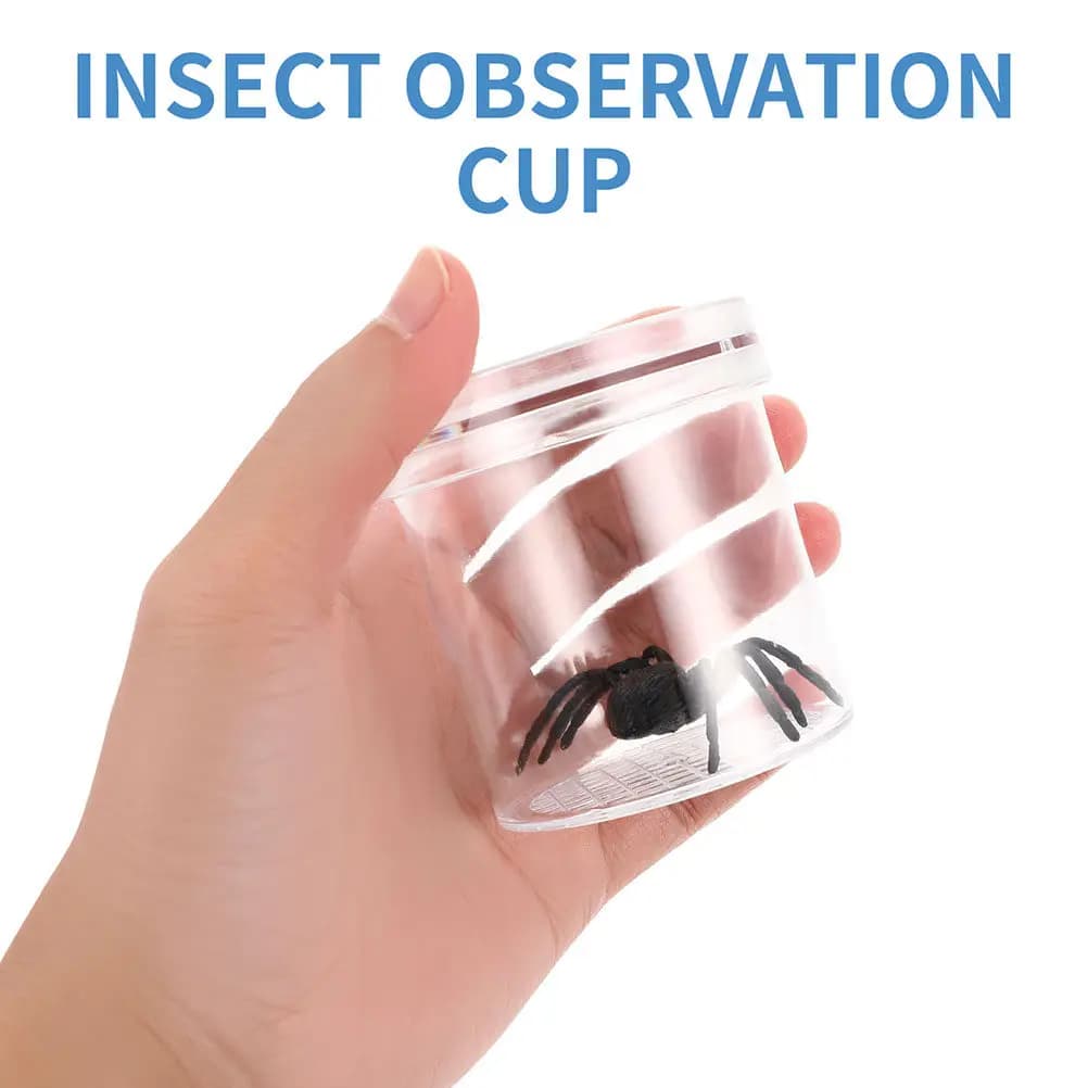 Set di 10 Coppe Educative per l'Osservazione degli Insetti con Lente d'Ingrandimento, Design Ventilato e Griglia di Misurazione per Piccoli Insetti e Piccoli Animali