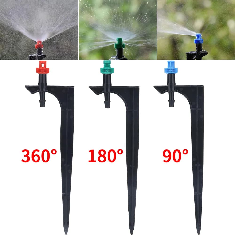 Nebulization nozzle from 90/180/360 degrees 13 cm pole sprinkler for 1/4" Garden irrigation watering irrigation drip Agricultural sprayer
