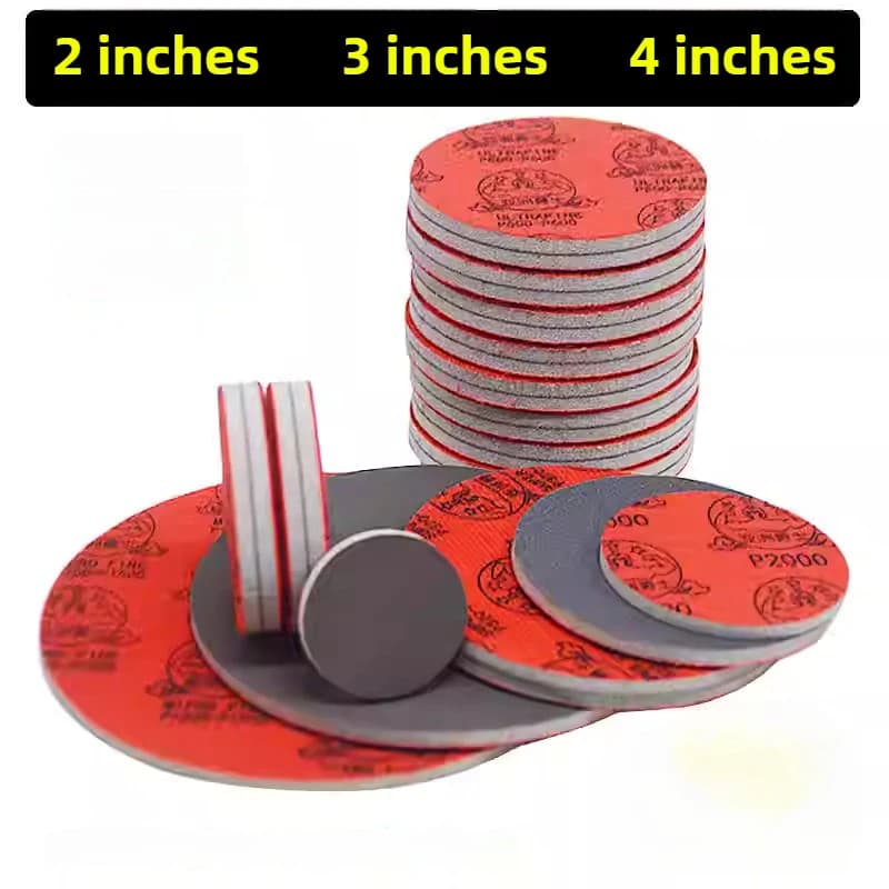 10PCS 2/3/4 Pollici Schiuma A Secco Bagnato Spugna Carta Vetrata Disco Floccaggio 180-2500 Grana Utensili Abrasivi Per La Rettifica disco abrasivo