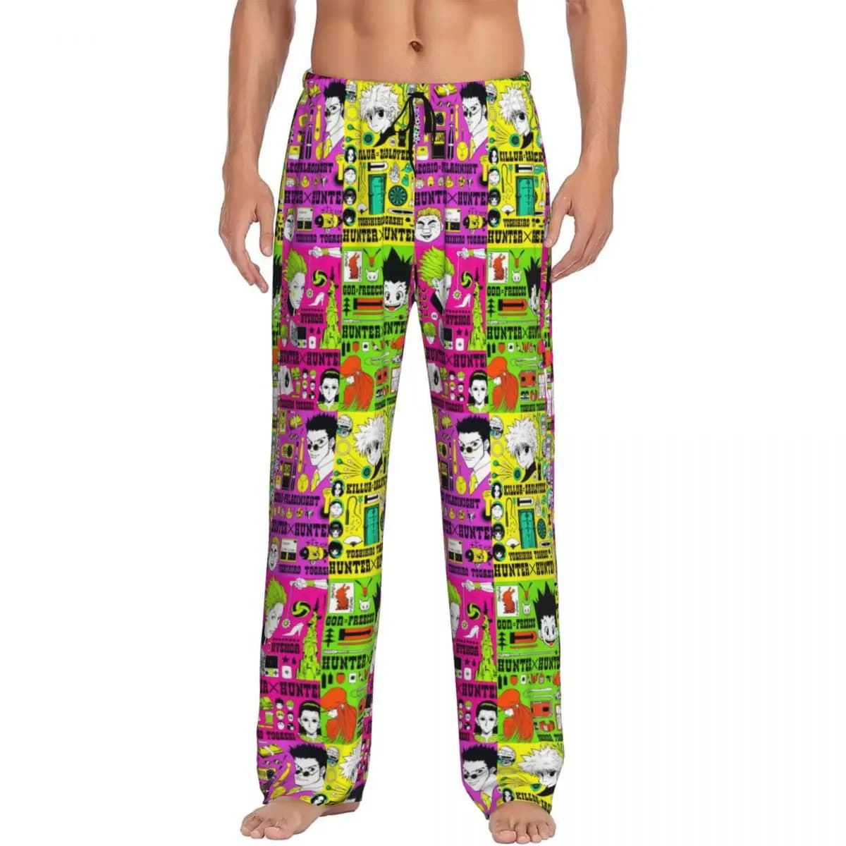 Pantaloni da pigiama anime HXH da uomo con stampa personalizzata, indumenti da notte, pantaloni da salotto con tasche
