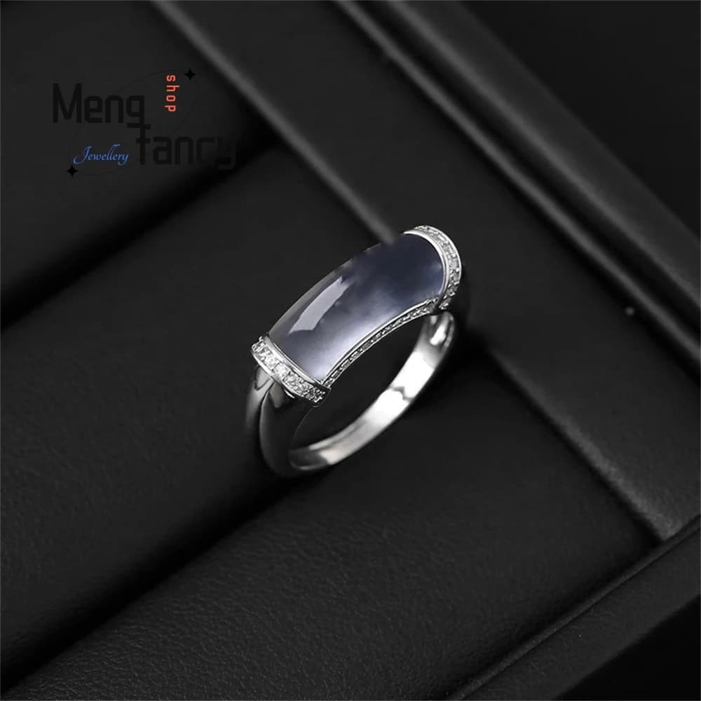 Anello da sella fine Anello leggero di lusso di fascia alta dal design unico Anello a tubo freddo e alla moda Anello di giada alla moda Gioielli di moda squisiti