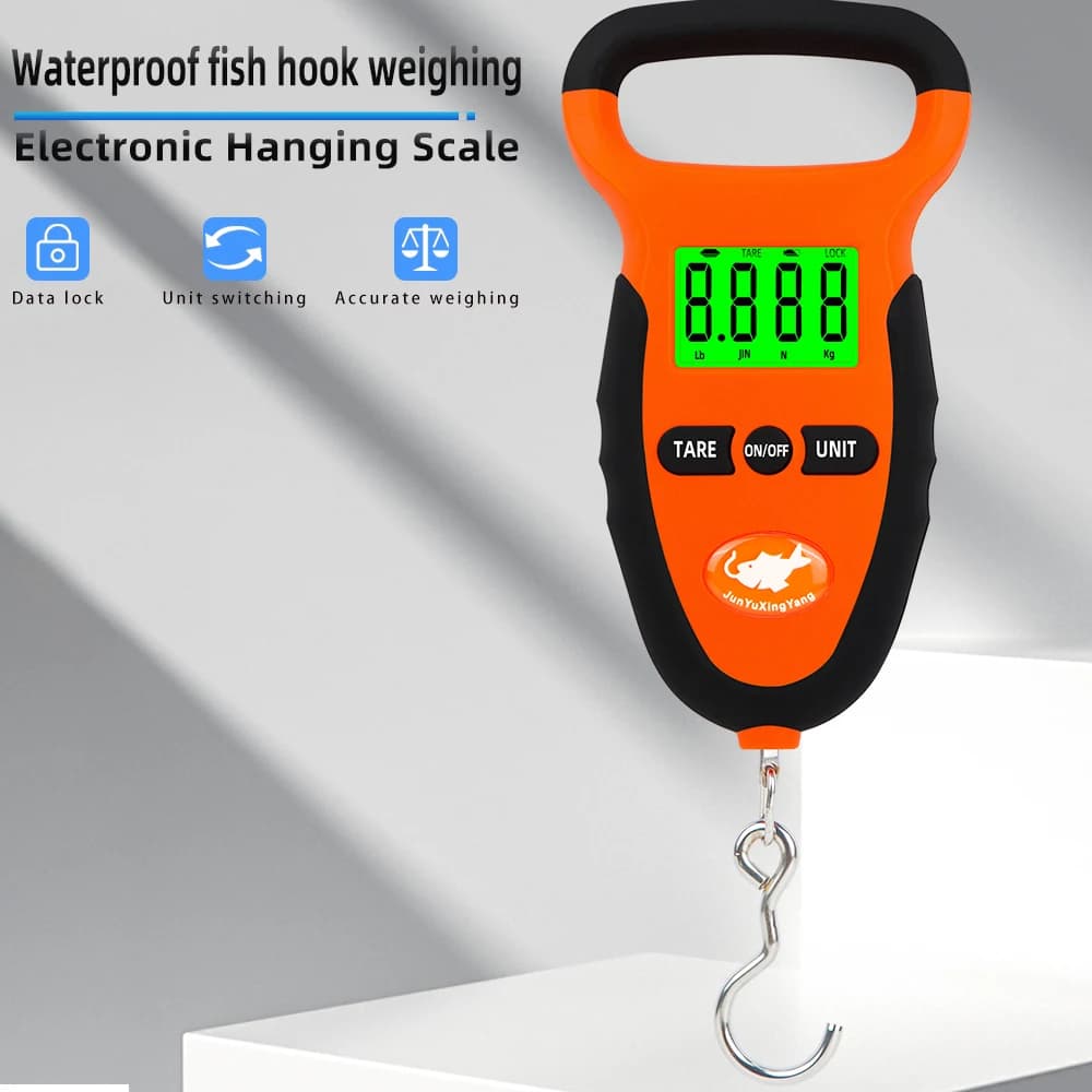 Bilancia digitale sospesa da 50 kg Bilancia a gancio portatile Bilancia per valigia Amo da pesca Bilancia elettronica per bagagli Peso tascabile