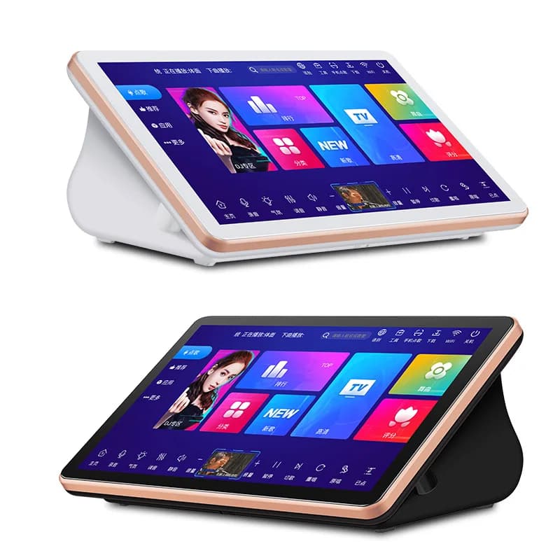 Macchina per Karaoke Android con Schermo Touch da 15,6 Pollici, CPU Octa-Core, HD 1080P, Altoparlante Intelligente e Lettore Video