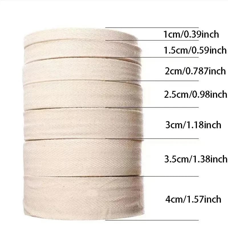 Nastro in Cotone 100% 10/15/20mm, Nastro Chevron a Trama Intrecciata per Decorazioni Natalizie, Matrimoni, Fai-da-Te, Cucito e Artigianato
