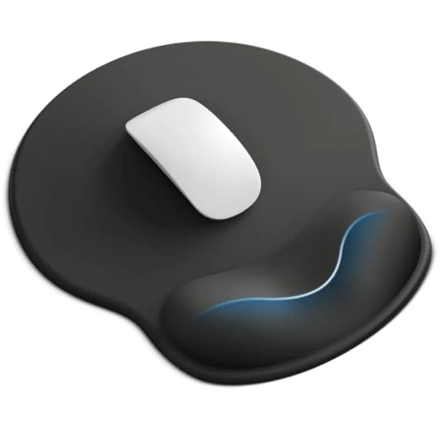 Tappetino per mouse con poggiapolsi, tappetini ergonomici per mouse da scrivania, tappetino per mouse grande antiscivolo da ufficio con supporto per il polso in gel, 10,6''L x 9''