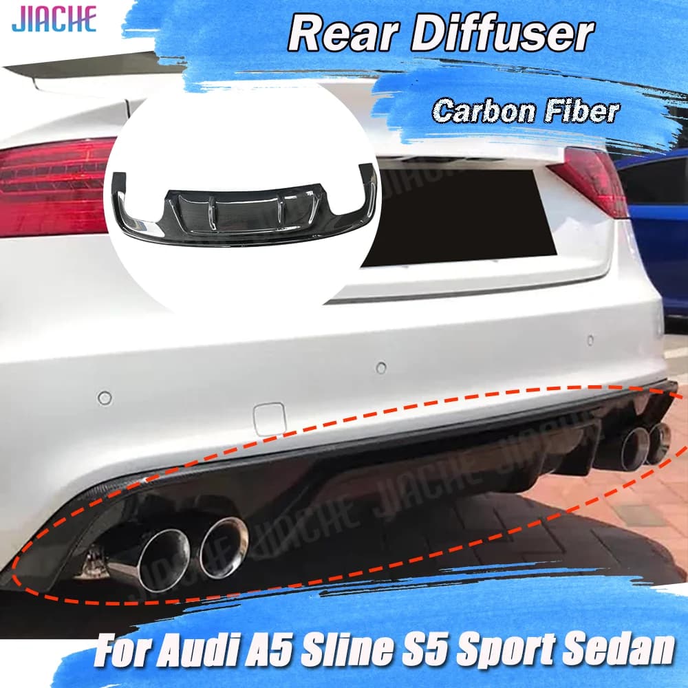 For Audi A5 Sline S5 Sport Sedan 2008 2009 2010 2011 Not Standard Carbon Fiber Rear Diffuser Splitter Bumper Protect Guard