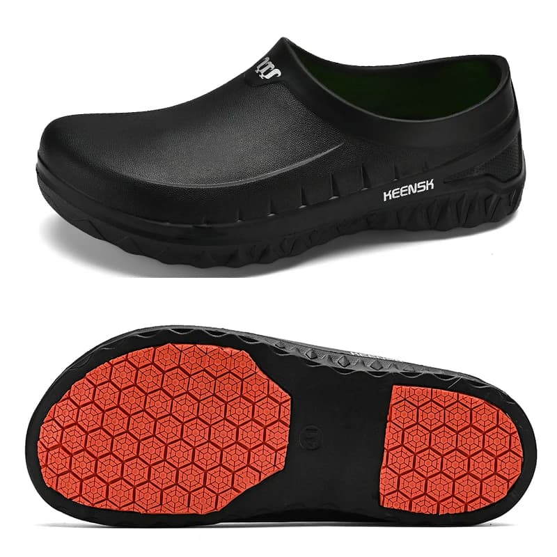 Scarpe da cuoco antiscivolo per uomo scarpe da lavoro da cucina scarpe da giardino senza fori sandali in gomma morbida zoccoli impermeabili resistenti all'olio