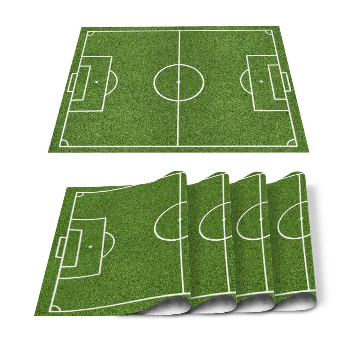 1 pz tovaglietta palloni da calcio campo da calcio stampato tovaglietta per tavoli cuscinetti da pranzo da cucina in cotone e lino isolante termico