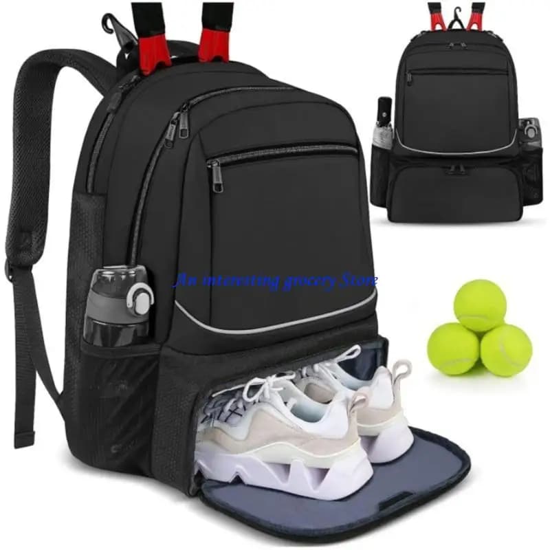 652D Zaino da tennis Badminton 2 racchette Borsa da tennis Borsa per racchette sportive regolabile