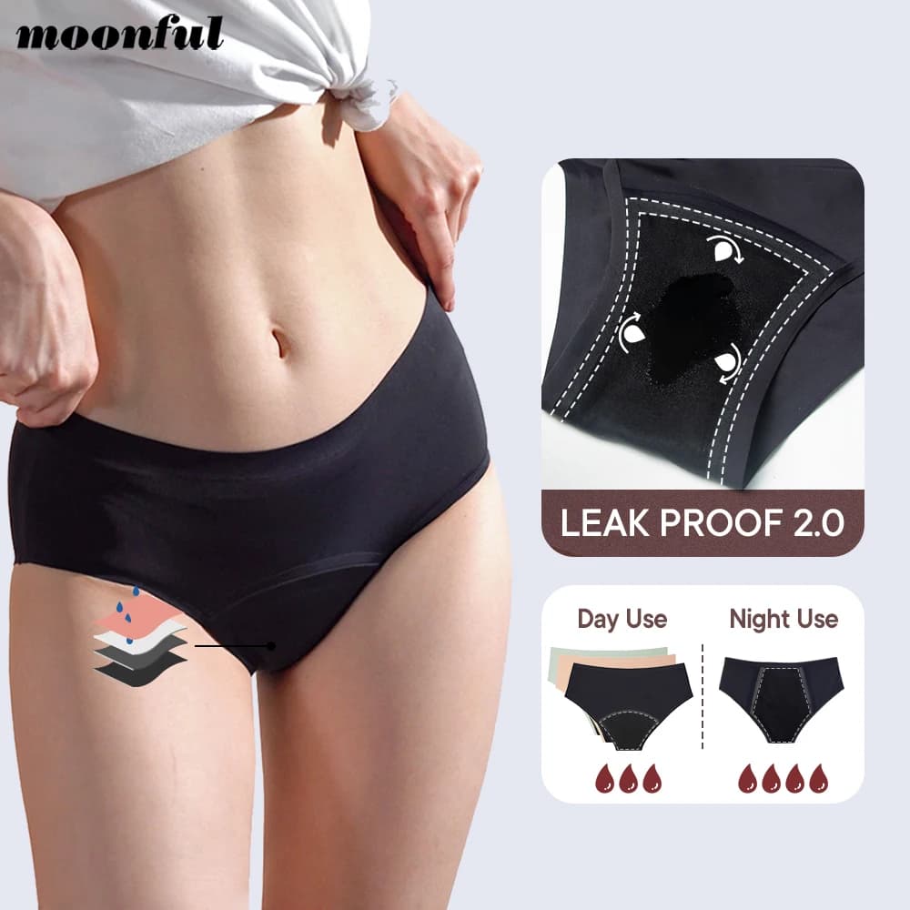 Mutandine mestruali senza cuciture Donna Flusso abbondante Slip mestruale a prova di perdite Biancheria intima mestruale assorbente