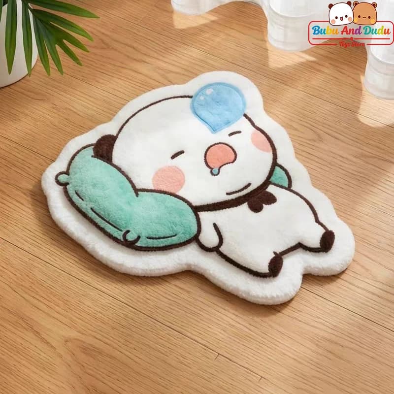 Cartoon Cartoon Panda Bubu and Yier Carpet, Panda Bubu and Dudu Plush Mat, Bedside Tablet, Living Room Mat