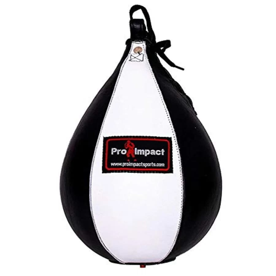 Palla da boxe a forma di pera in pelle con rimbalzo rapido e camera d'aria in lattice resistente per allenamento di boxe e fitness