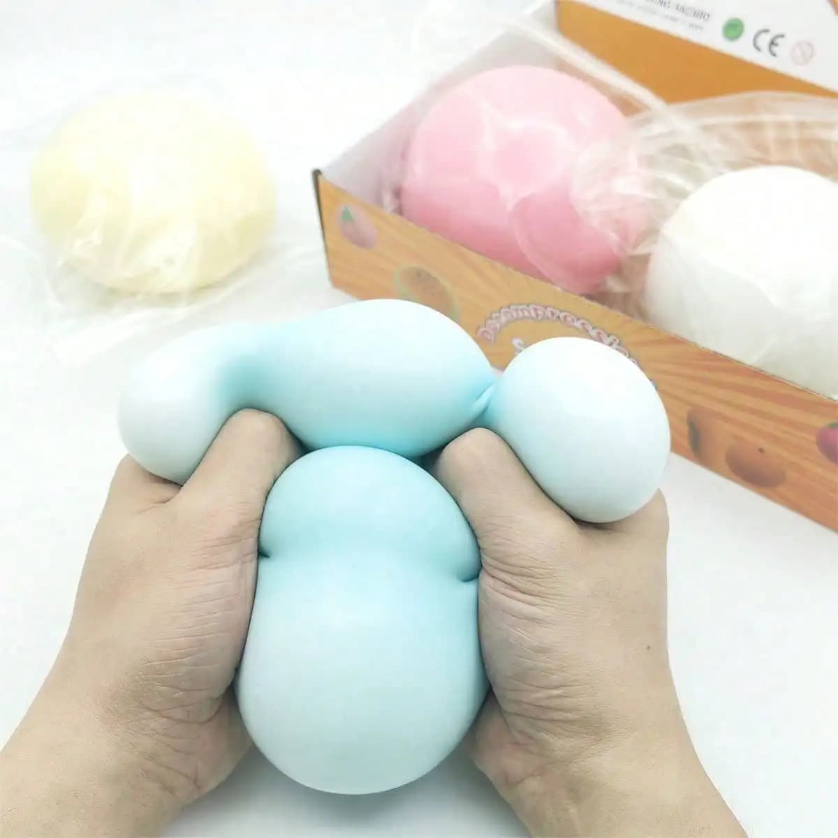 10cm Super Large Fluffy Slime Ball Stress Relief Toy, Giant Fluffy Squishies Slow Rebound Stress Relief Toy, Squishy Dough Squeeze Toy Surprise Gift For Birthday, Easter, Christmas, Halloween, Perfect Gift